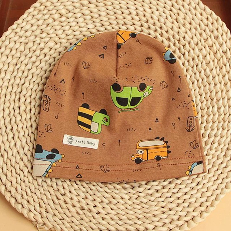 Spring Autumn Thin Baby Hat Beanie Children Girls Cartoon Animals Print Cotton Hats Newborn Kids Caps Baby Boy Beanies Bonnet