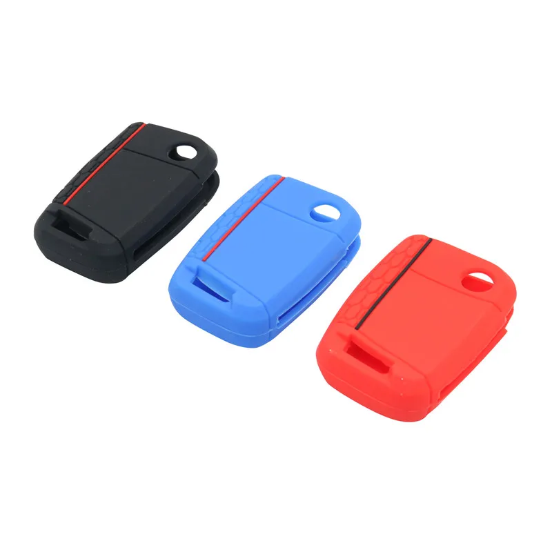 3 Colors Car Silicone Key Cover Car Key Protective Case Car Key Accessories For Golf Lamando T-ROC TAYRON Tiguan