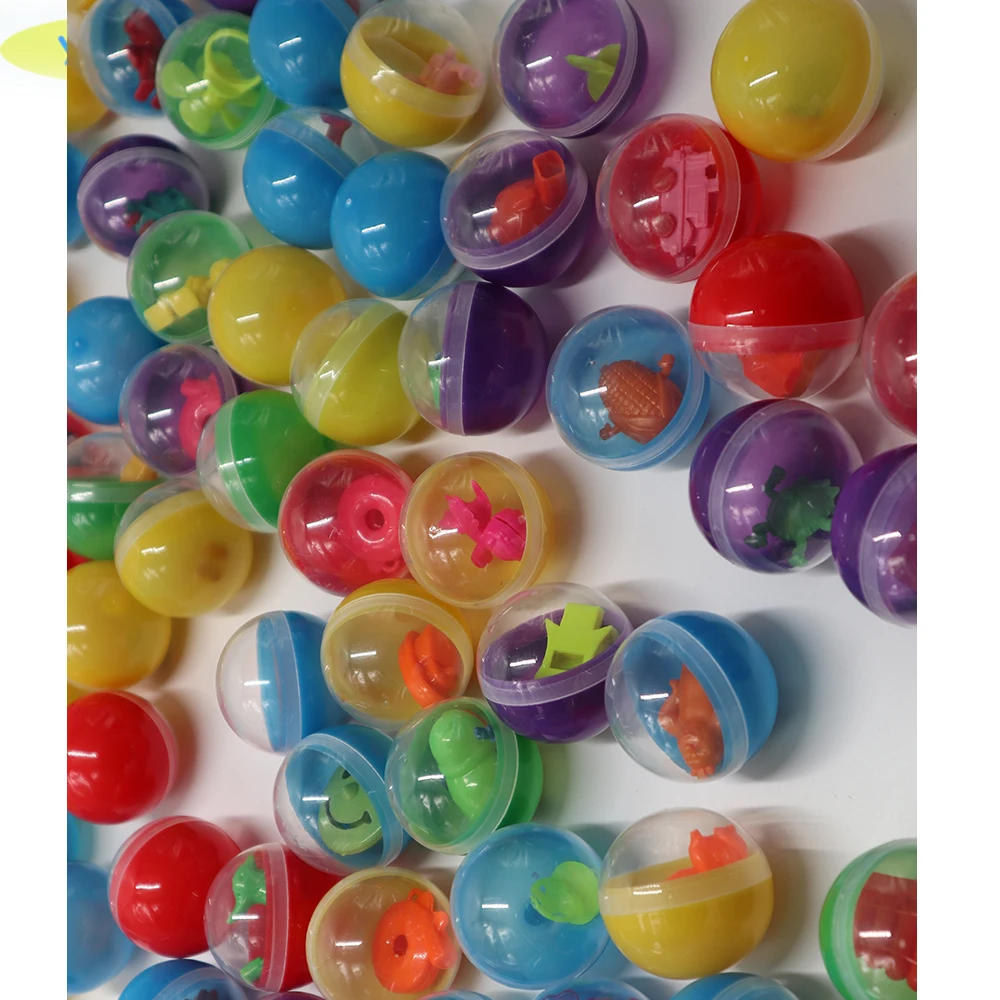 100pc/lot 45mm diameter plastic color balls capsules toys with inside mini dolls toys randomly mix for vending machine Arcade