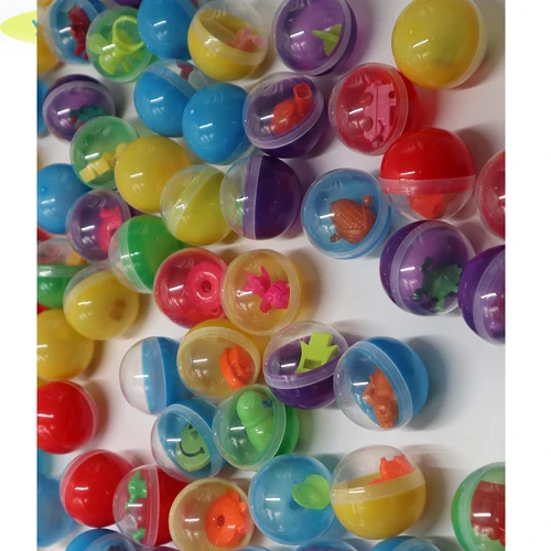 100 pzas/lote 45mm de diámetro bolas de color plástico cápsulas juguetes con mini muñecas dentro de juguete mezcla aleatoria para máquina expendedora Arcade
