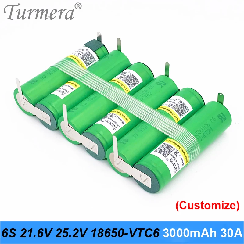 Batterie pour tournevis shura, personnalisable, 3S 4s 5s 6S 12.6V 16.8V 18V 25V 18650, 3000mAh 600mAh 30A