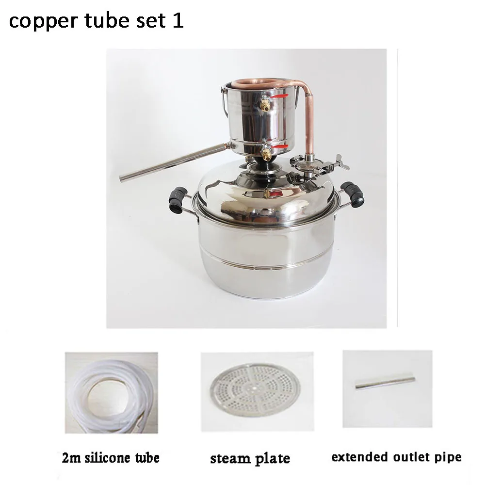 Homebrew Distiller 10L Multifunctional Small Brewing Equipment Steaming Wine Copper/Steel Coil Distiller Pure Dew Equip