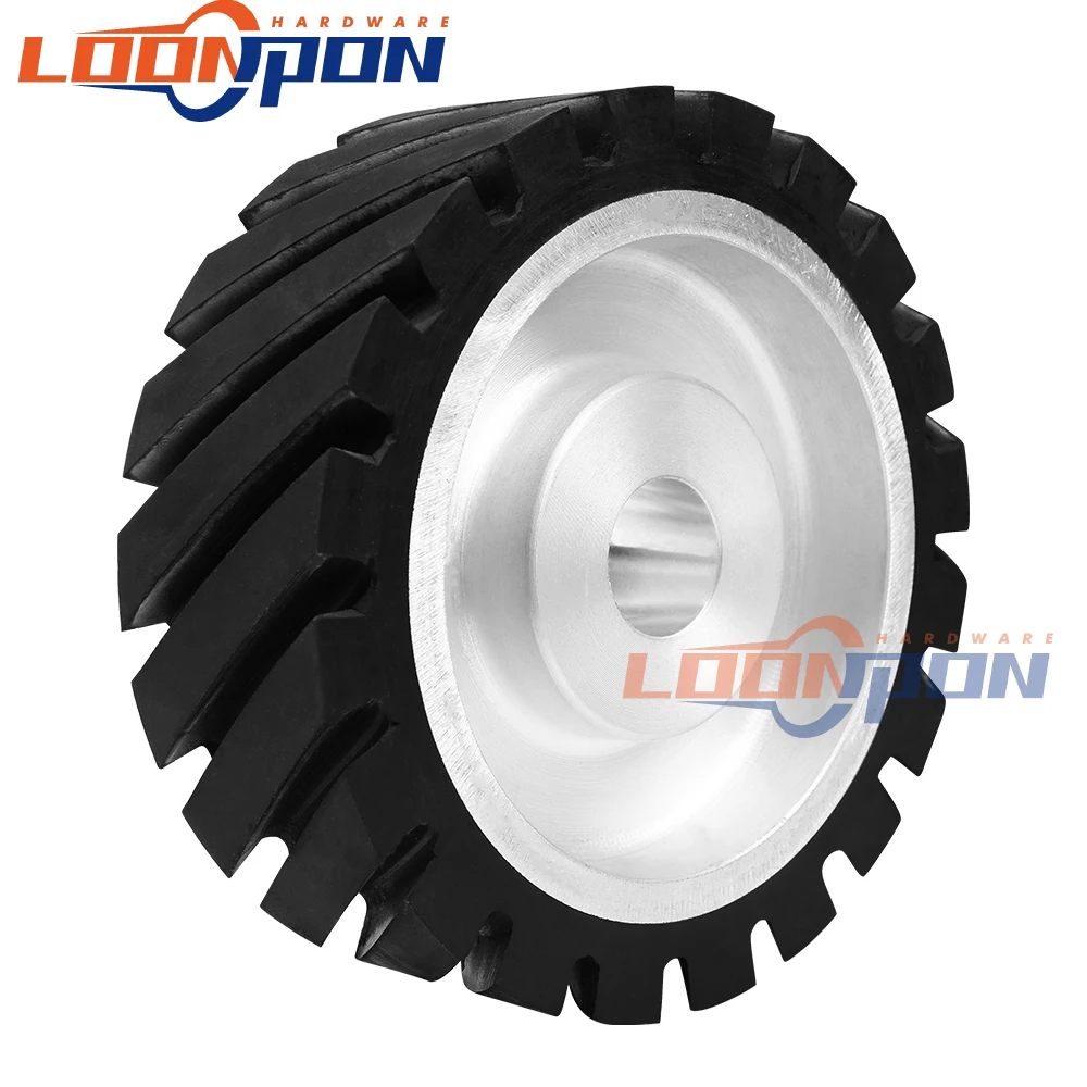 

350X25X50mm Serrated Belt Grinder Contact wheel Rubber Wheel for Abrasive Sanding Belt Hardness 45/55/65/75