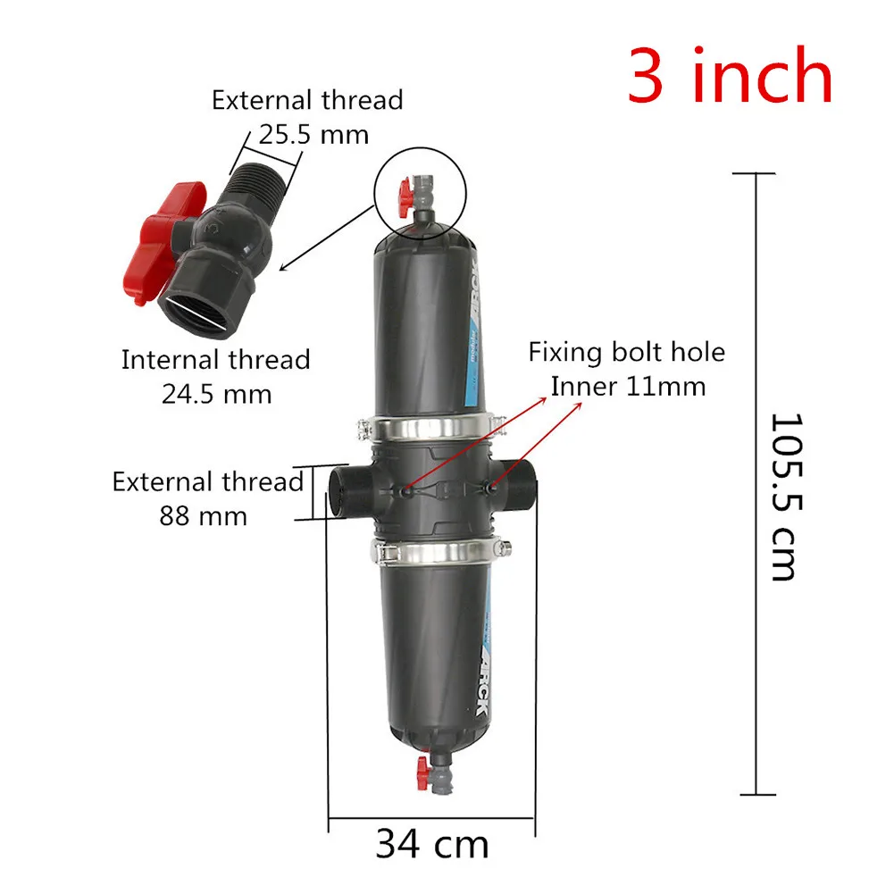 3 Inch/4 Inch 120 Mesh Large Filter With Valve Screen/Disc Optional Garden Drip Irrigation Filter Filtration System Supplies