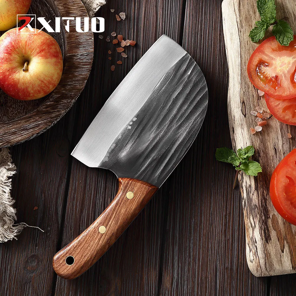 XITUO Hand Made Forged Kitchen Knife Butcher Chef Knives 5CR15 Forged Cooking Knife Stainless Steel Sharp Blade Cleaver Slicing