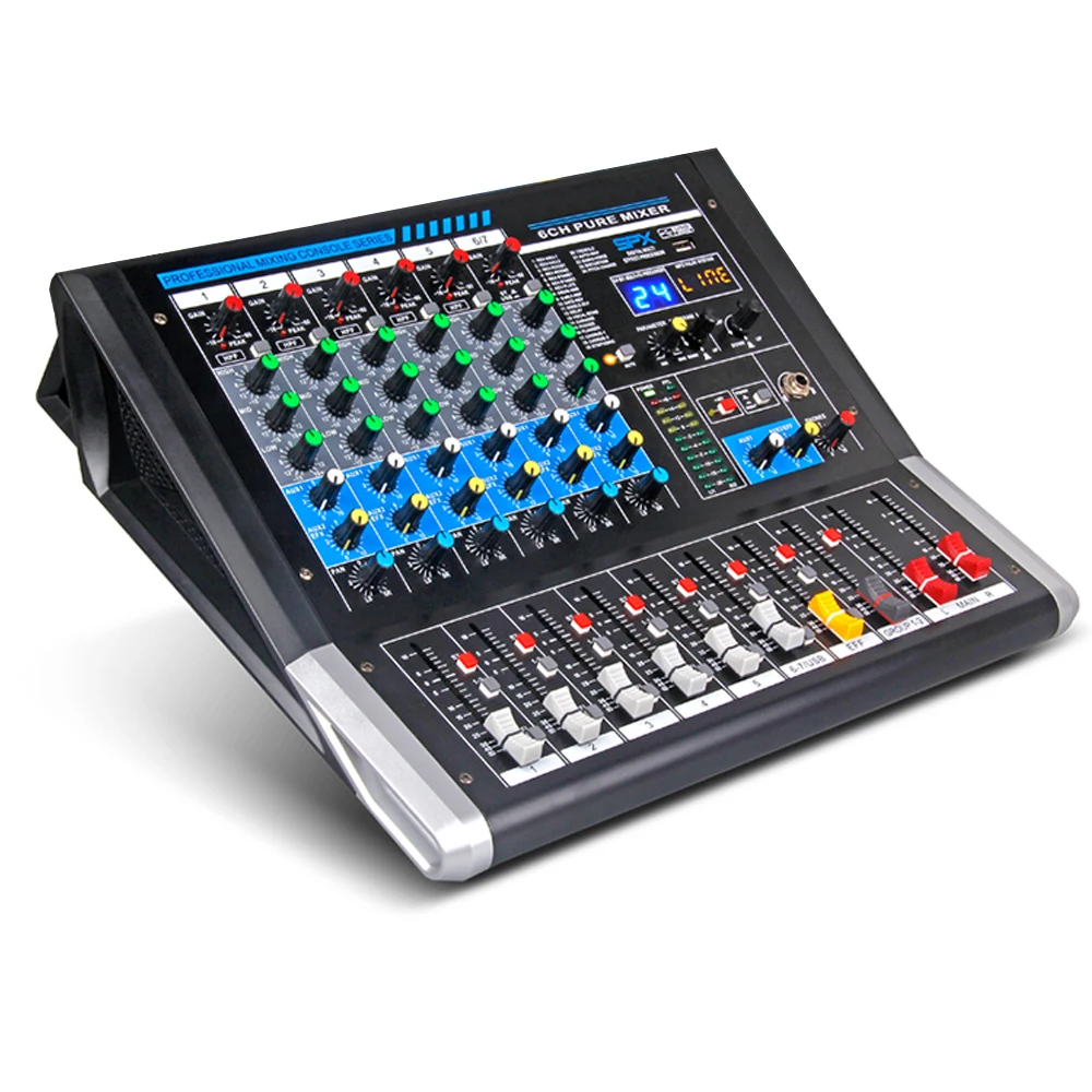 

Professional Audio Mixer 6 Channels DJ Mixer Console With DSP EFFECTS For Stage, Line Array Speaker