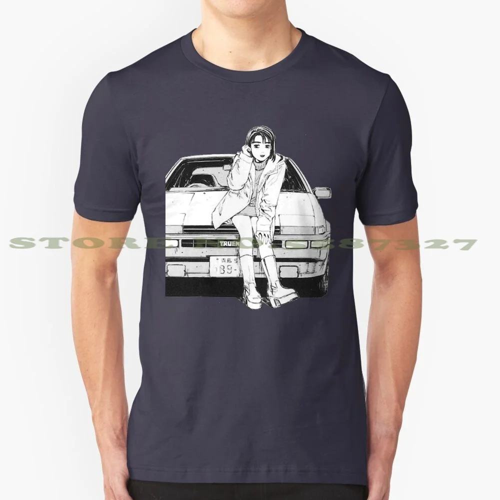 Initial D Natsuki Drift Touge Anime Eurobeat 100% Pure Cotton T-Shirt Eurobeat Initial Ae86 Hachiroku Anime Cartoon Jdm Drift