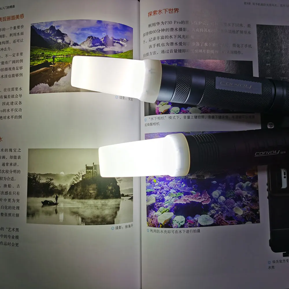 Convoy Flashlight White Diffuser for S21A S21B S21E Linterna Led Torch Flash Light for Camping Fishing Reading