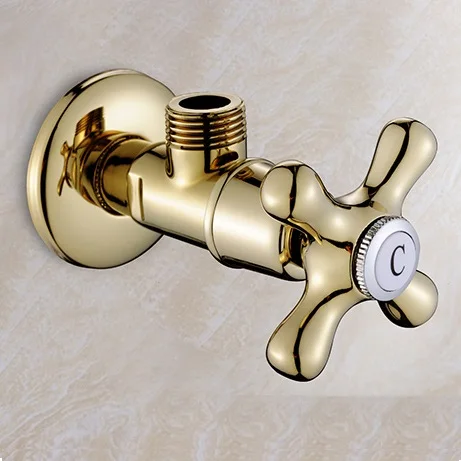 MTTUZK European antique Brass Filling Valves Rose Gold Angle Valve Golden/ Black/ Chrome Water Stop Valve G1/2