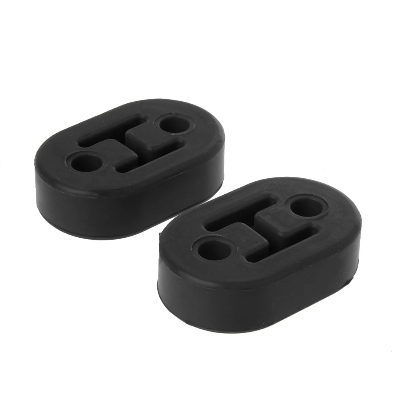 2x Heavy Duty Exhaust Hanger Bushing Support 2 Holes Bracket Rubber Mount