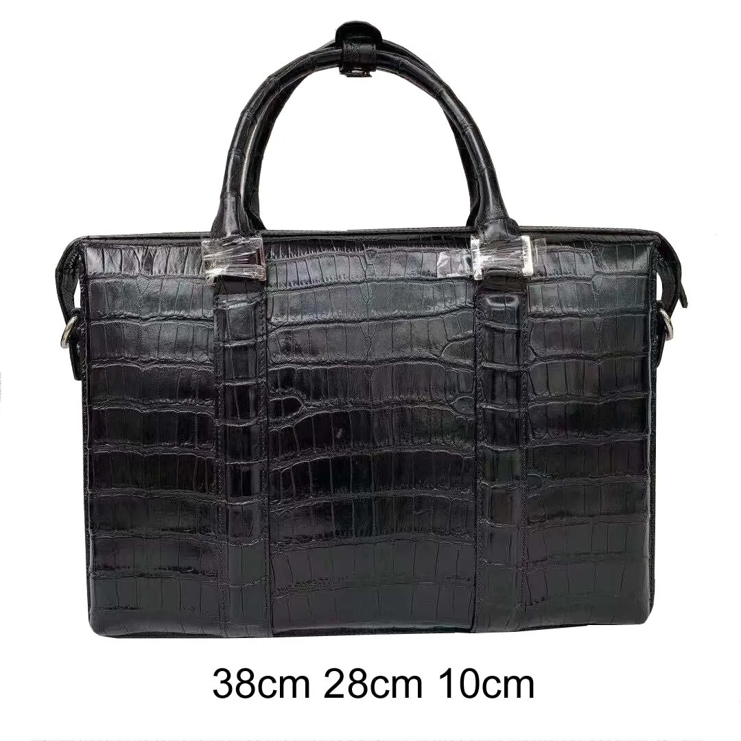 fanzunxing new arrival men handbag  men crocodile leather bag male crocodile handbag  men briefcase Business leisure travel bag