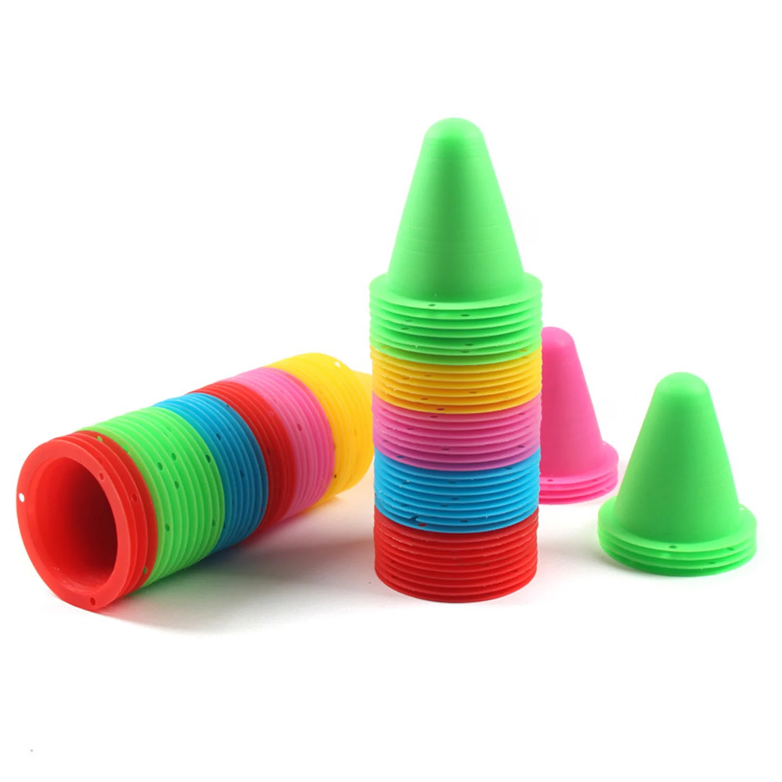 50pcs/lot Skating Marker Cones Roller Football Soccer Marker Cup Speed Training Equipment Slalom Roller Skate Pile Marking Cup