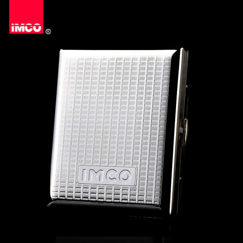 IMCO-Brand Thick Cigarette Case Metal Brass Silver Box 20-16 Pcs 84mm Cigarettes