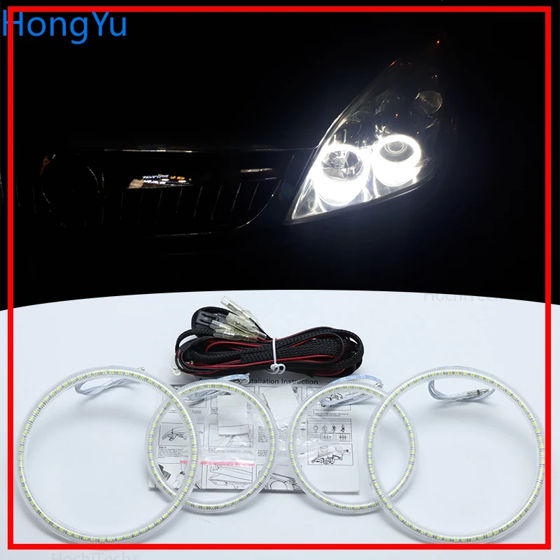 

Для проектора Opel Astra H NON 2007-2010 супер яркий белый цвет 3528 SMD светодиодный комплект Angel Eyes дневные ходовые огни DRL
