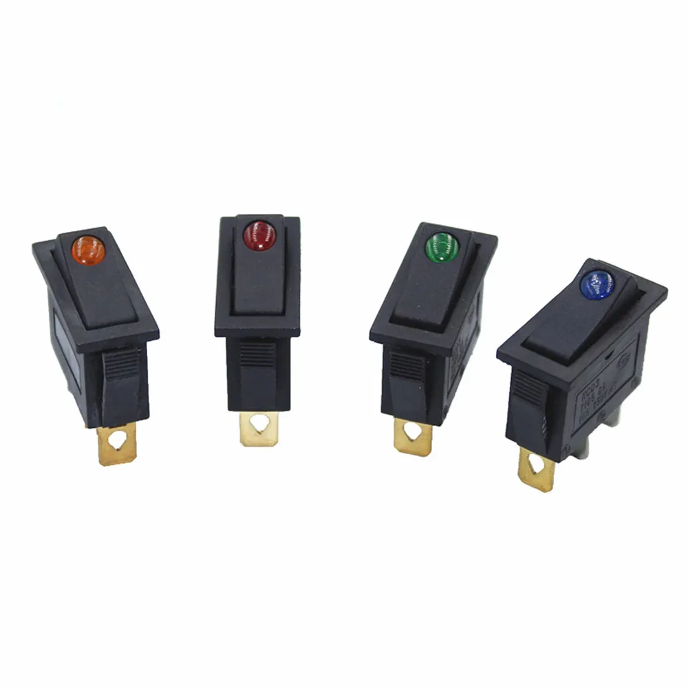 4Pcs KCD3 Rocker Switch ON-OFF 2 Position 3 Pin Elektrische ausrüstung Mit Dot Licht Power Switch 16A 250VAC/ 20A 125VAC