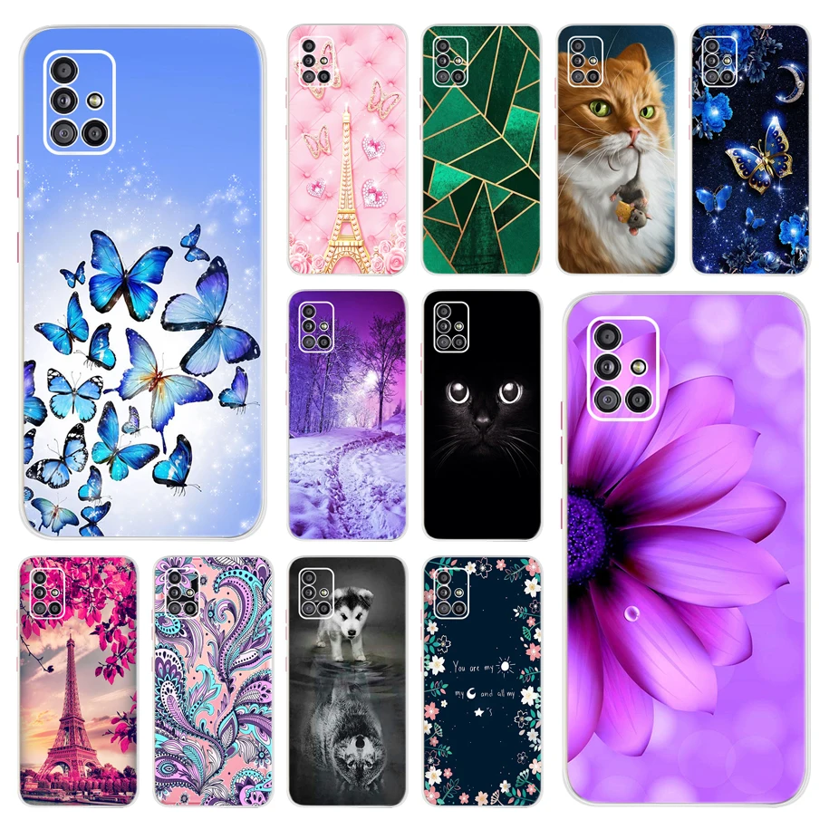 For Samsung Galaxy A51 5G Case Silicone Fashion Butterfly Flower Printed Soft Phone Cover For Samsung A51 A 51 A515F A516F Funda