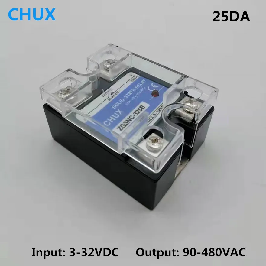 25A SSR DC To AC 3-32VDC 220v Single-phase Solid State Relay SSR-25DA
