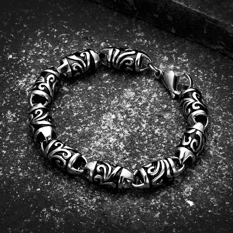 Retro Men's Viking Titanium Steel Bracelet Wristband Nordic Mythology Rune Amulet Bracelets on hand Jewelry For woman Trend gift