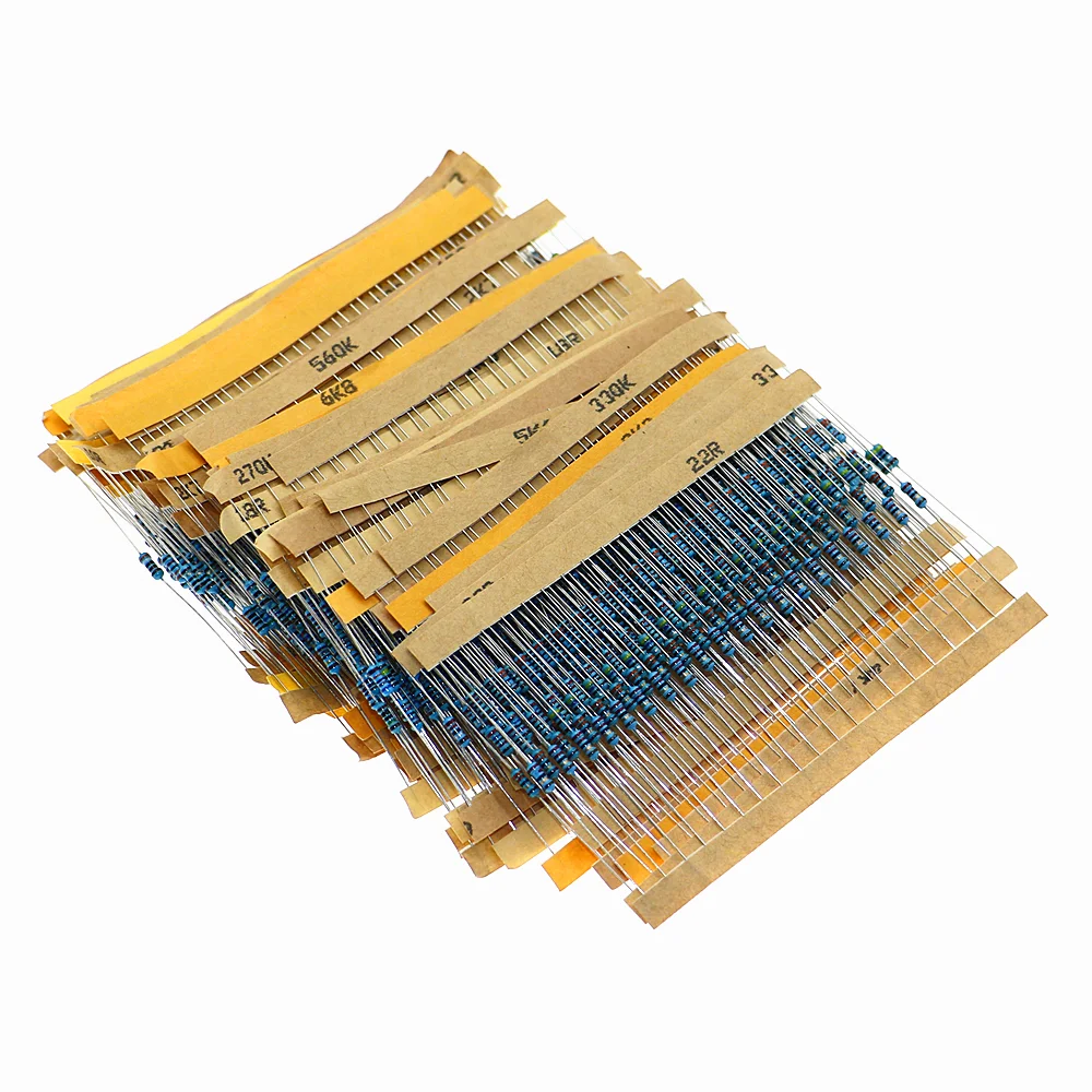 2600pcs 130 Values 1/4W 0.25W 1% Metal Film Resistors Assorted Pack Kit Set Lot Resistors Assortment Kits Fixed capacitors