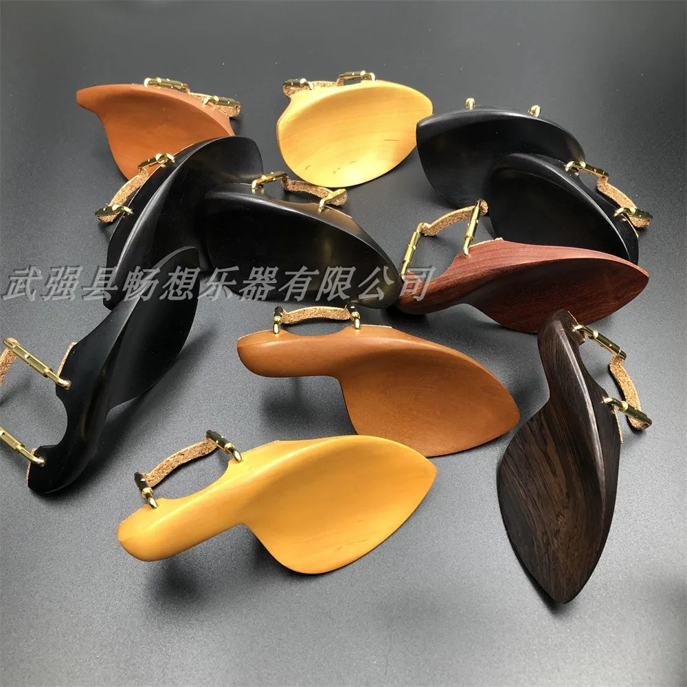 4/4 3/4 1/2 1/4 Violin Chinrest installed clamp Fiddle Chin Rest with Silver/gold bracket screw Rosewood/Ebony wood parts