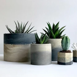 Multi-size Round Flowerpot Silicone Mold Simple Fleshy Potted Flowerpot Mold Cement Clay Large Round Container Mold