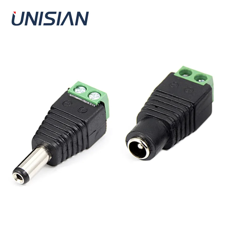 UNISIAN Female Male  DC Power Plug Adapter 5.5mm x 2.1mm DC  Female Jack Male Plug Socket Connector