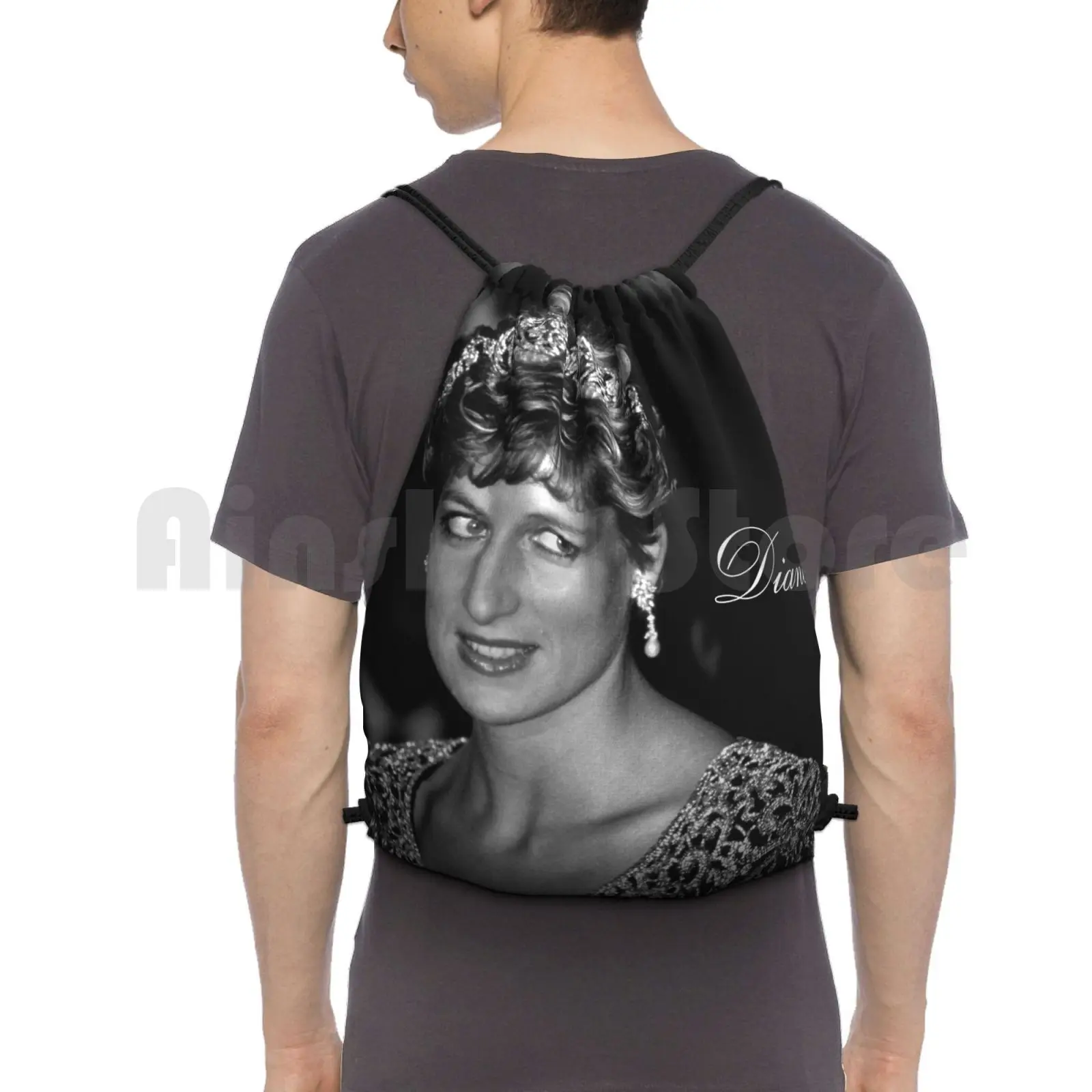 Stunning! Hrh Diana Princess Of Wales Backpack Drawstring Bag Riding Climbing Gym Bag Princess Diana The Princess Of Wales