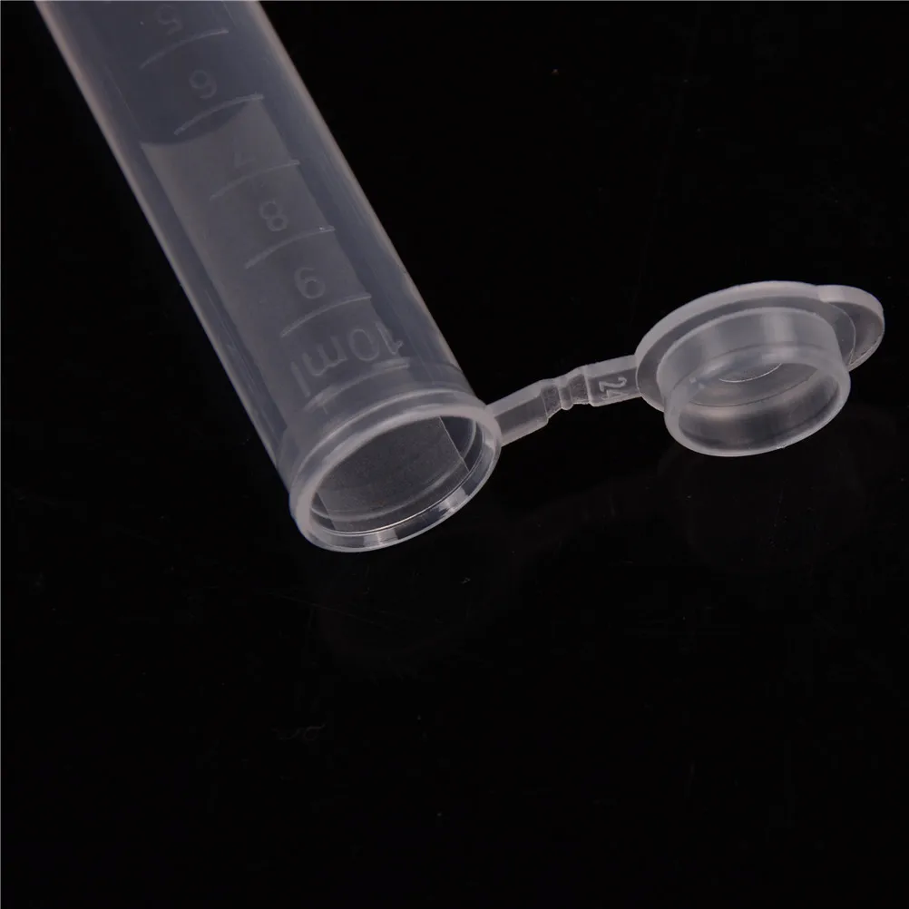 20Pcs 10ml Plastic Centrifuge Lab Test Tube Vial Sample Container With Cap