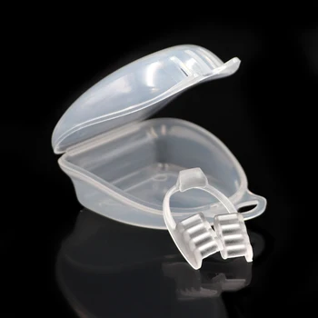 Protector de silicona suave para rechinar los dientes, dispositivo antimolares para evitar el bruxismo, ronquido, con funda de almacenamiento, 1 unidad