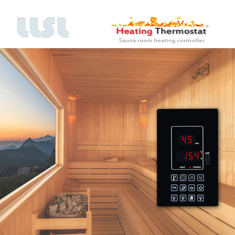 110V 220V 30A 4.5KW Stoom Sauna Verwarming Controller, Configureren Radio, MP3, Verlichting, fan Aansluiting Poorten