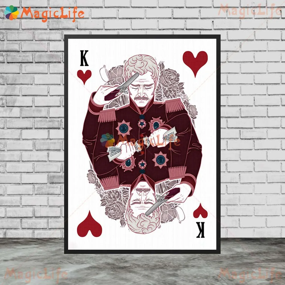 عد مونتي كريستو أوراق اللعب بوكر الرسم على لوحات القماش الجدارية ديكور المنزل جدار صور لغرفة المعيشة الملصقات غير المؤطرة #4