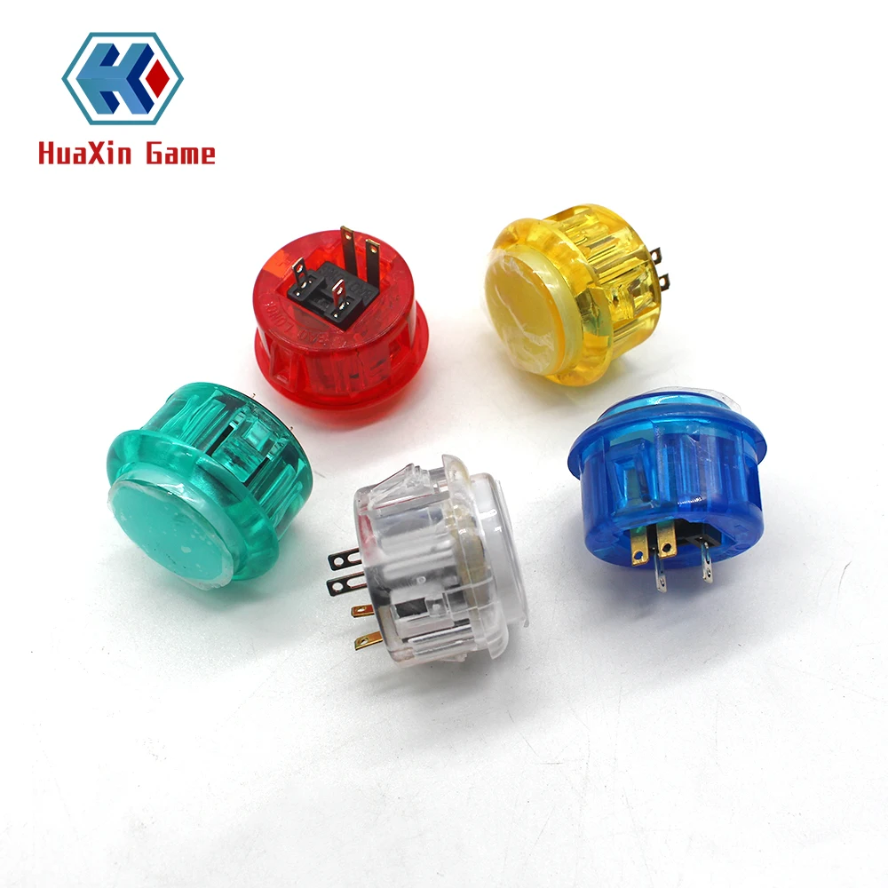 SANWA OBSF-30 아케이드 푸시 버튼, DIY 라즈베리 파이 MAME PC 판도라 게임용, 투명 복사, 아름다운 LED, 30mm, 24mm, 10 개