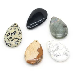 Natural Stone Agates Pendants Water Drop Flash Labradorite Crystal for Charms Jewelry Making DIY Necklace Earring Gfit