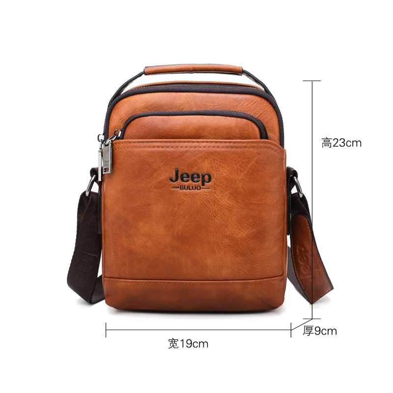 JEEP BULUO Brand Handbag Shoulder Bag Men Messenger Bags Splite Leather 2pc set Crossbody Business bag For iPad mini Male