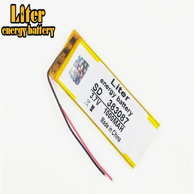 3.7V lithium polymer battery 383087 1000mAh 353085 353090 403085 403090 GPS DVD tablet computer game MP4 MP5 navigator