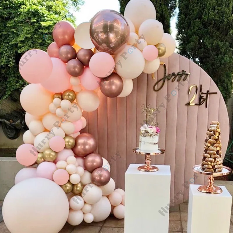 

Chrome Rose Gold Balloon Garland Arch Wedding Birthday Balloons Decoration Globos for Kids Baby Shower Party Decor Supplies