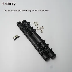 HATIMRY DIY Standerd black color A6 2cm rings binder clip for sprail notebook A6 notebook genuine leather notebook binder clip