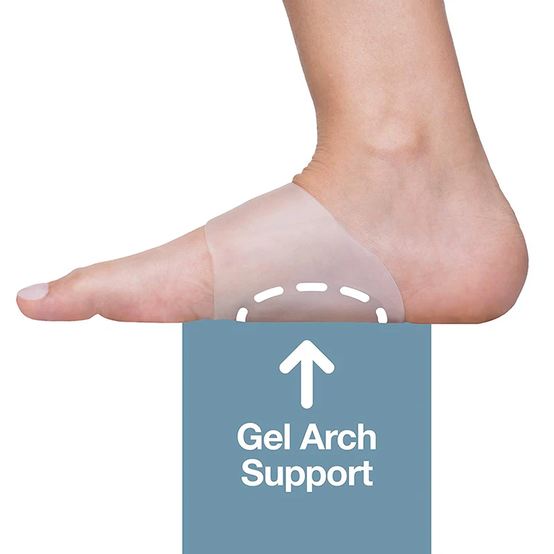 USHINE pairs arched vaulted soles Fasciitis silicone shoe insert spurs foot care flat feet socks cushion pads orthopedic insoles