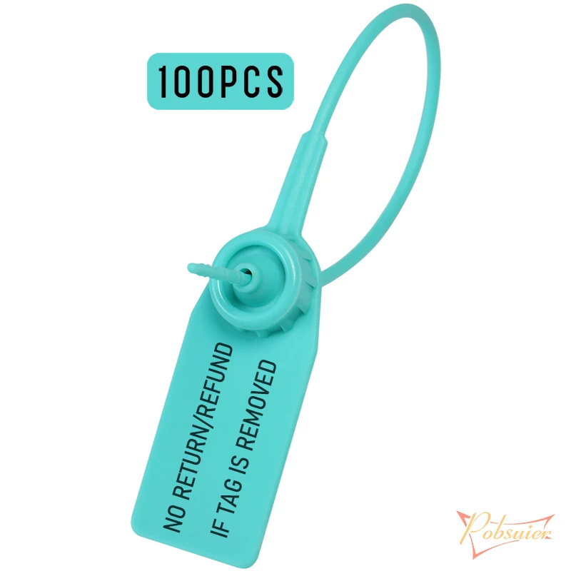 100 Stuks Wegwerp Plastic Veiligheidszegels Kleding Hang Labels Leegte Labels Voor Kleding Schoenen Tas Geen Terugkeer/Terugbetaling Als Tag Verwijderd