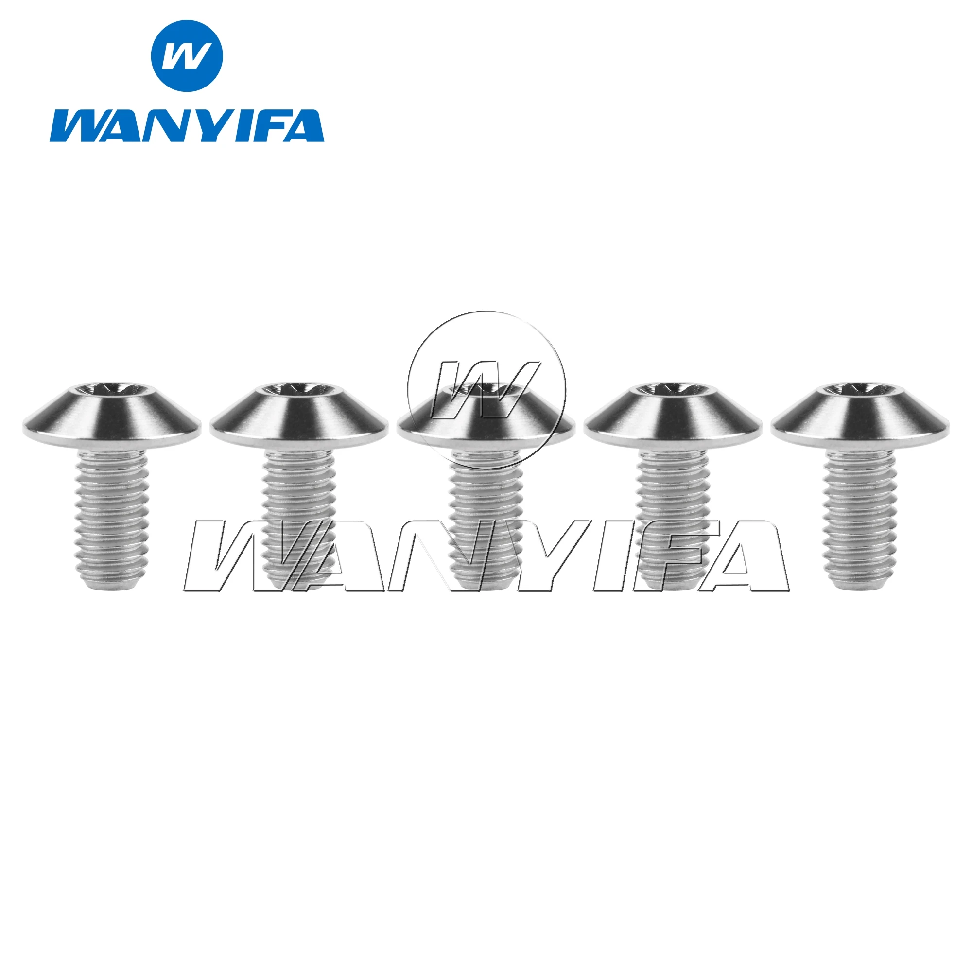 Wanyifa Titanium Bolt M6x12/15/20mm Torx T30 Button Head Screws for Motorcycle 5/6pcs