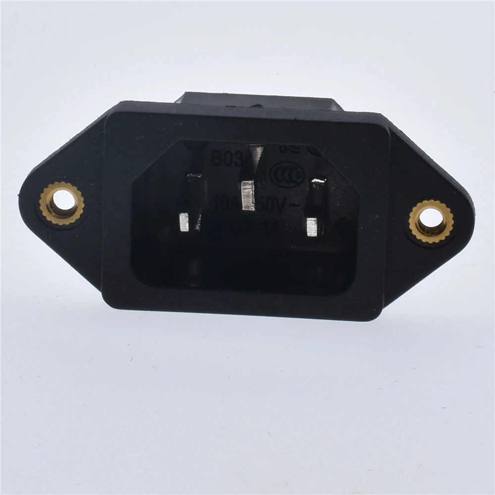 DB-14-1B AC 250V10A 5PCS 3P IEC320 C14 Male Plug Panel Power Inlet Sockets Connectors With metal nut UL/VDE/CQC/KC certification