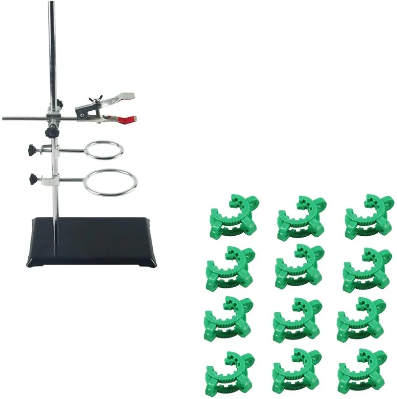 Laboratory GradeMetalware Set and BuretteClamp and 12pcsKeckClips Ground Joints #24,Standard Taper for Joints 24/29 and 24/40