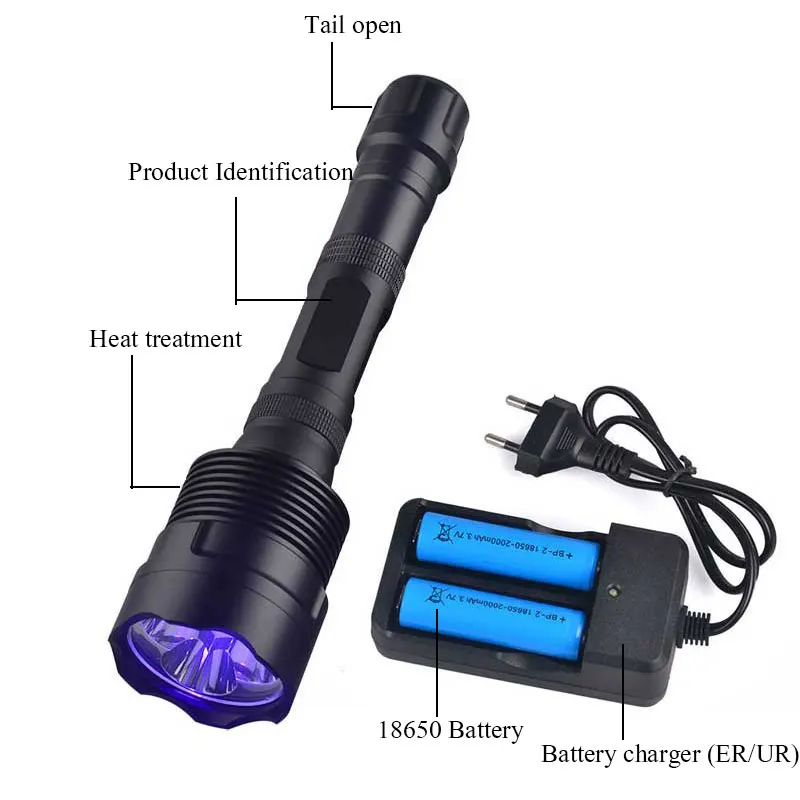 TMWT The Most Powerful 18W 3ELD Handheld Ultraviolet Flashlight 395nm Black Light UV Torch Light Lantern For Catch the scorpion