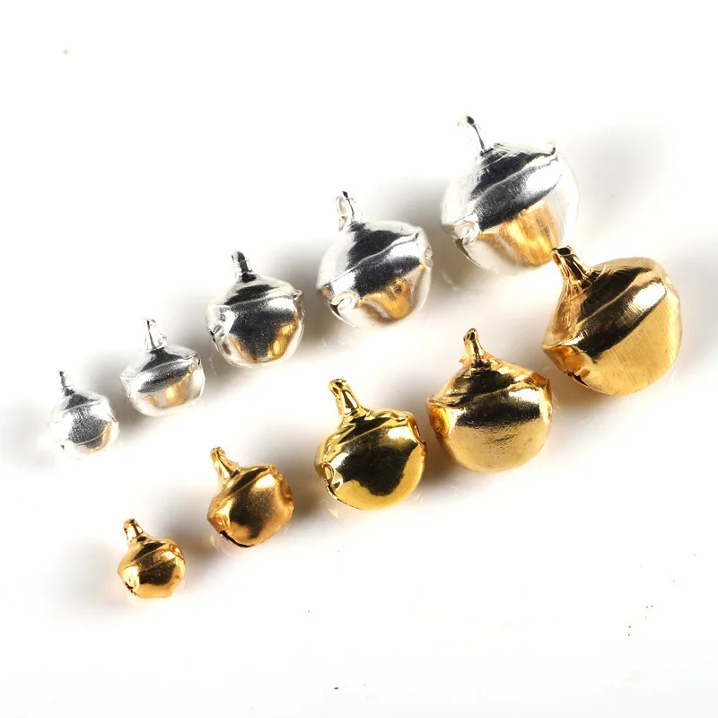 50Pcs Gold Silver Jingle Bells Iron Pendant Hanging Christmas Tree Ornaments Christmas Decoration DIY Craft Handmade Accessories