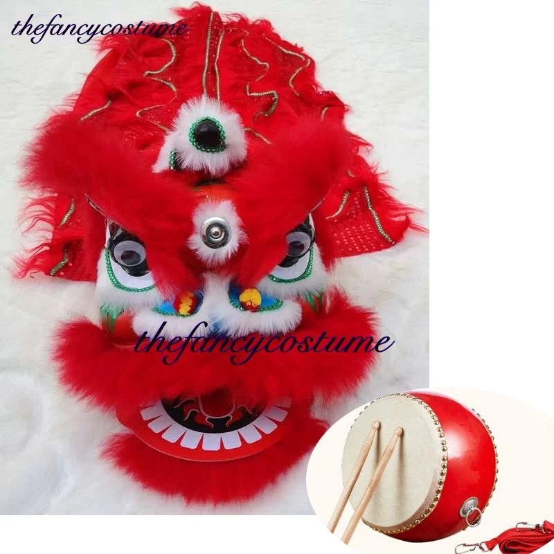 2-5 age Classic Kid Lion Dance o Drum Mascot Festival Funny Fancy Costume  10inch Cartoon Props Sub Play Parade Outfit Sport