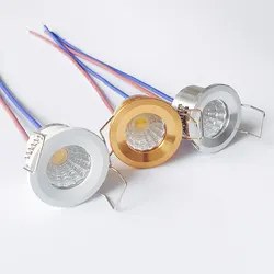 5pcs Mini LED Downlight 3W COB Recessed Cabinet Lamps Dimmable 220V 230V DC12V Home Decor Bedroom Kitchen Indoor Spot Lighting