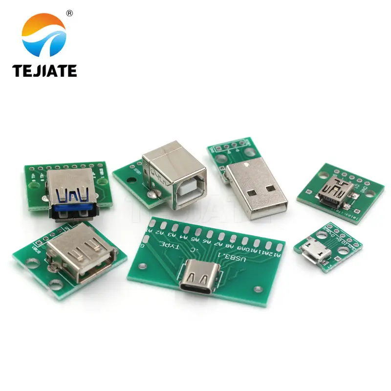 1PCS MK5P TYPE-C MINI-5P USB2.0/3.0 To DIP Adapter Board Micro USB Power Data-cable Welded-module