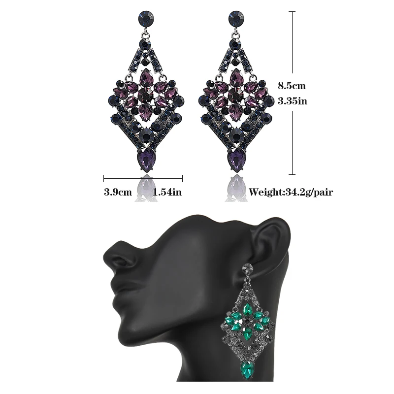 Veyofun Hyperbole Crystal Rhinestone Drop Earrings Bridal Dangle Big Earrings Fashion Jewelry for Women Gift New Wholesale