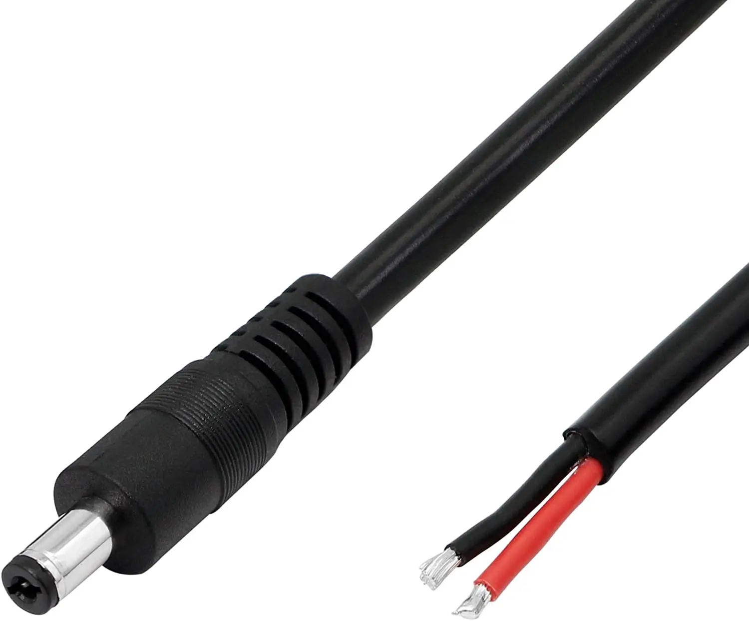 3FT DC 5.5MM x 2.1MM  Male Plug to Bare Wire Open End Power Wire Supply Repair Cable,Barrel Connector Pigtail for CCTV LED 2PCS