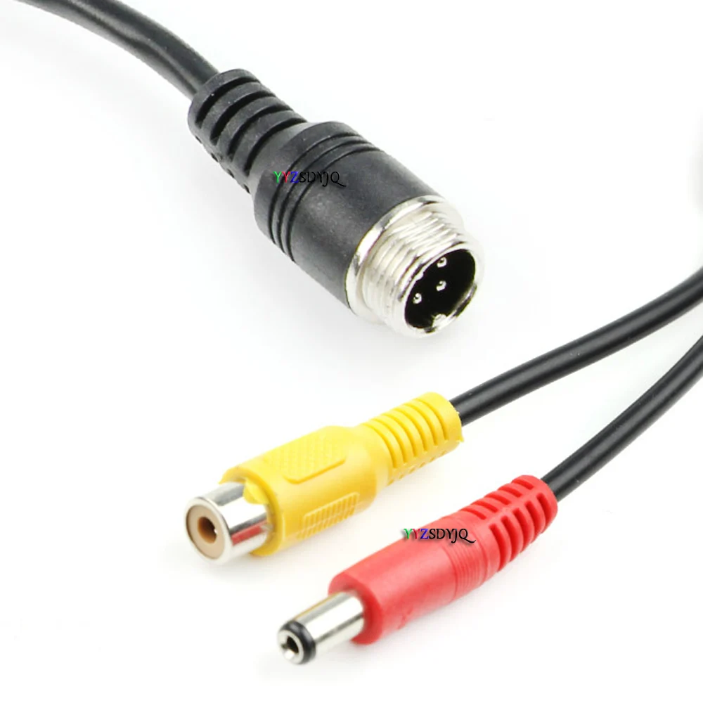 Car Video Cable 4PIN For Car Rear View Camera  Aviation Head to RCA Female DC Male Connect Car Monitor DVD Parking assistance